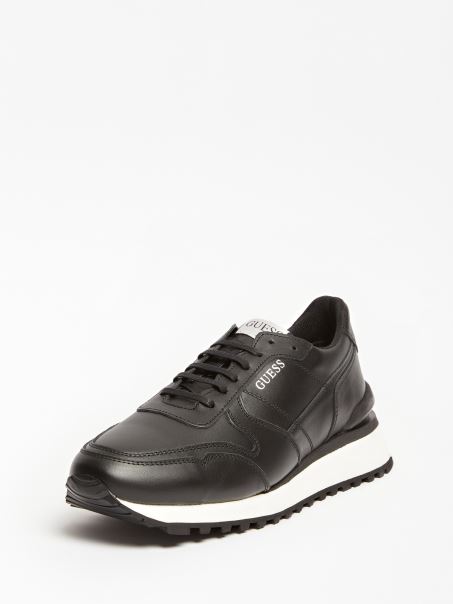 Guess Pantofi De Alergat Varese Din Piele Naturala Neagra