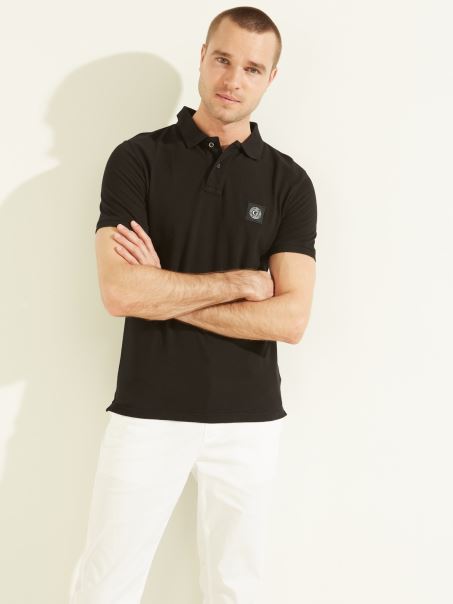 Tricou Polo Cu Logo Guess Negru