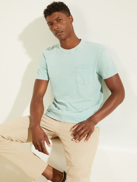 Tricou Buzunar Frontal Albastru Guess