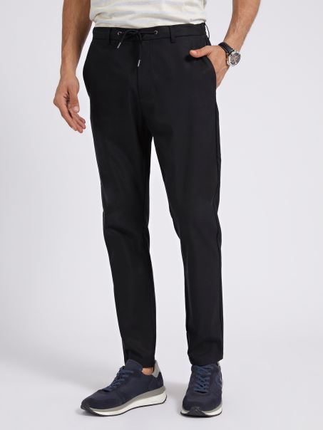 Pantalon Tehnic Drept Negru Guess
