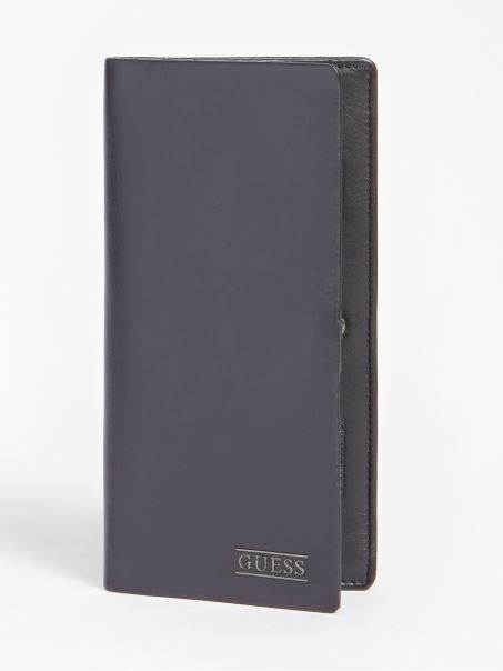 Portofel Albastru Guess New Boston Din Piele Naturală