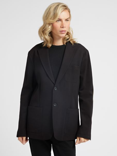 Guess Blazer Cu Un Singur Piept Negru
