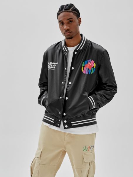 Geacă Cu Logo în Față Guess Negru