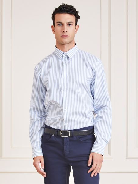 Cămașă în Dungi Guess Marciano Albastru Deschis