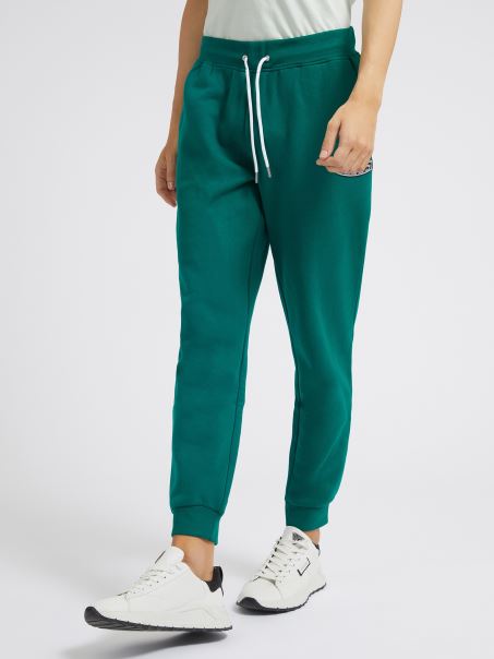Pantalon Jogger Guess Cu Plasture Cu Logo, Verde