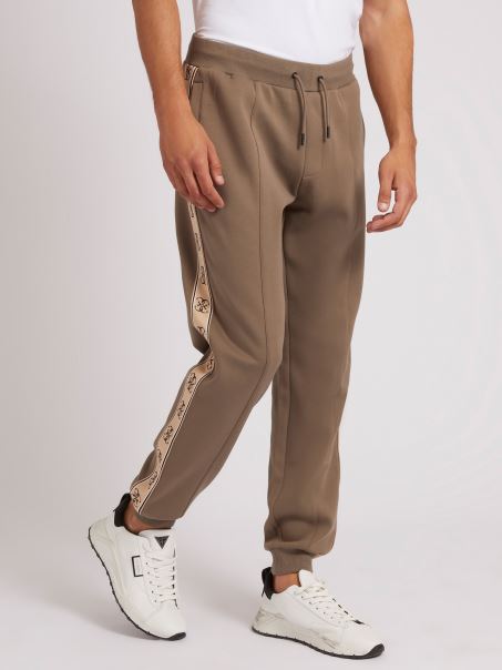 Pantaloni De Jogging Guess Cu Bandă Cu Logo 4g Maro