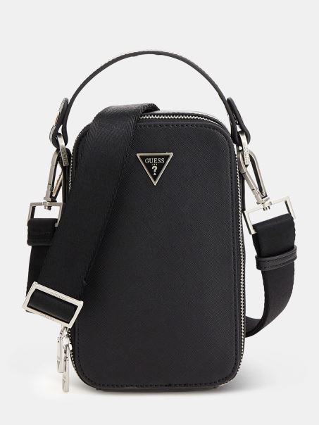 Certosa Saffiano Mini Geantă Crossbody Neagră Guess