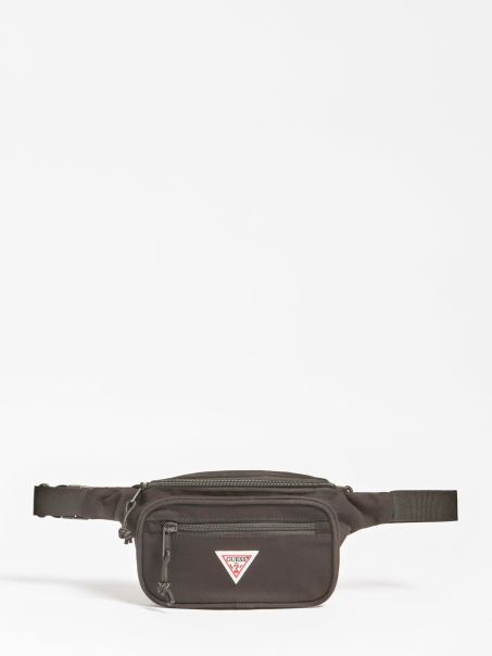 Geantă De Curea Cu Logo Triunghi Guess Negru