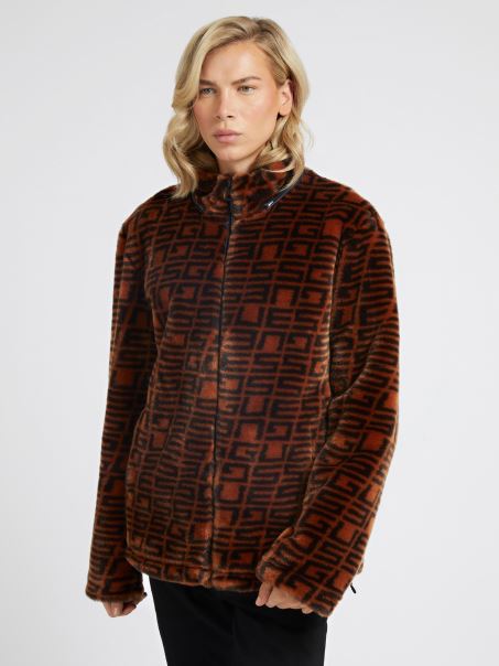 Jachetă De Blană Artificială Cu Logo Guess Maro