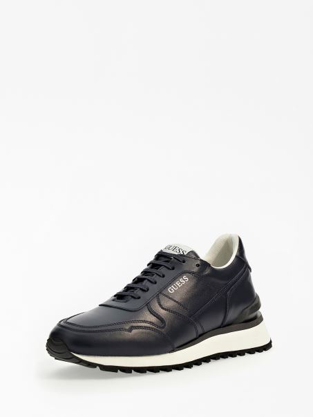 Pantofi De Alergat Vase Din Piele Naturala Guess Blue