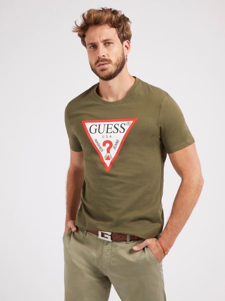 Tricou Cu Logo Guess Triunghi Verde