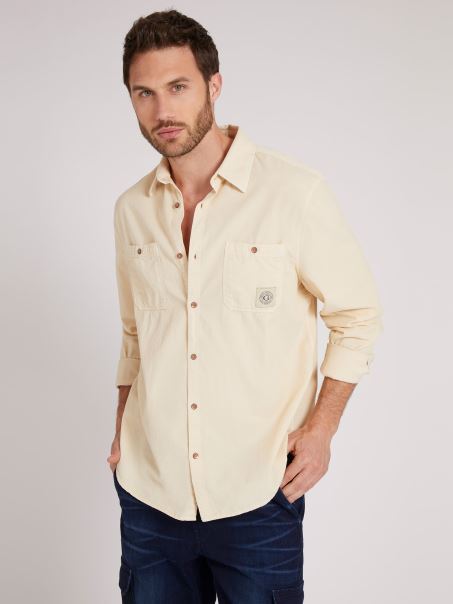 Cămașă Subțire Guess Crem