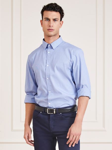 Camasa Marciano Picior De Poule Albastru Multi Guess