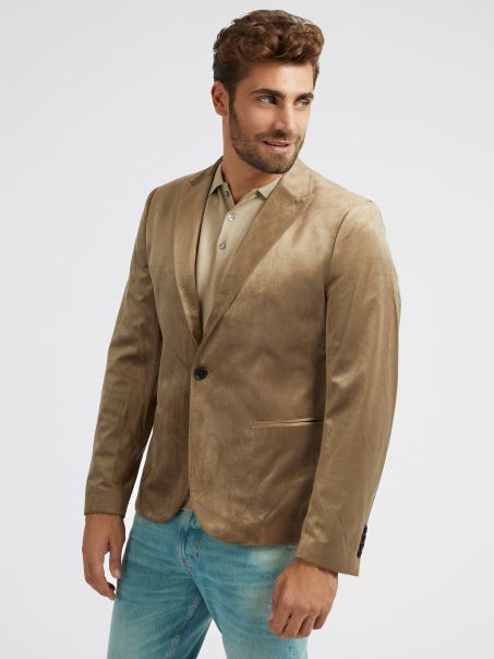 Blazer De Catifea Cu Potrivire Regulata Guess Gold
