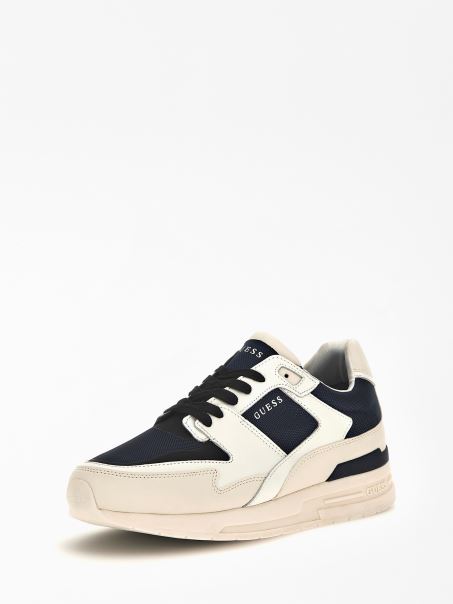 Pantof De Alergare Guess Enna Cu Inserție De Piele Alb