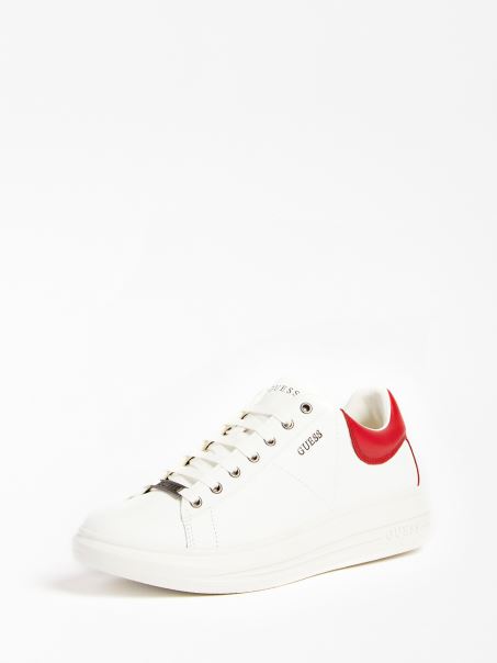 Adidași Guess Vibo în Amestec De Piele Roșu Multi