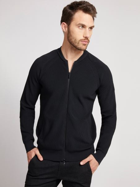 Cardigan Cu Fermoar Negru Guess