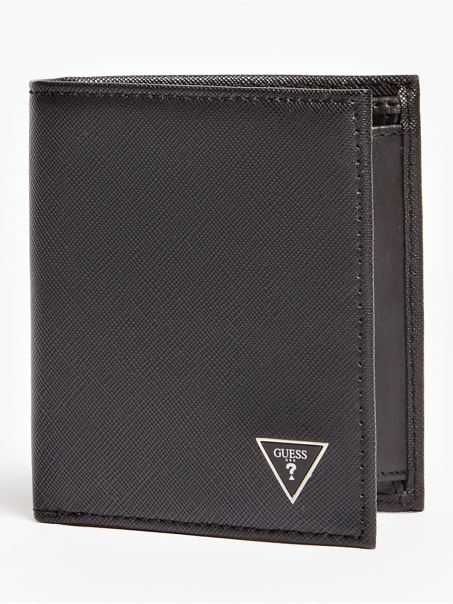 Mini Portofel Negru Guess Certosa Saffiano