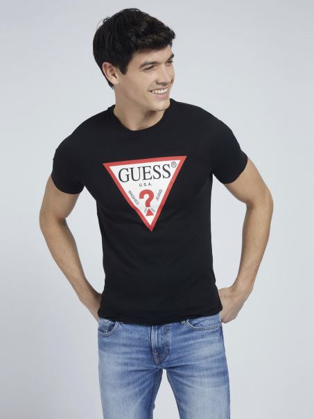 Tricou Cu Logo Triunghi Negru Guess