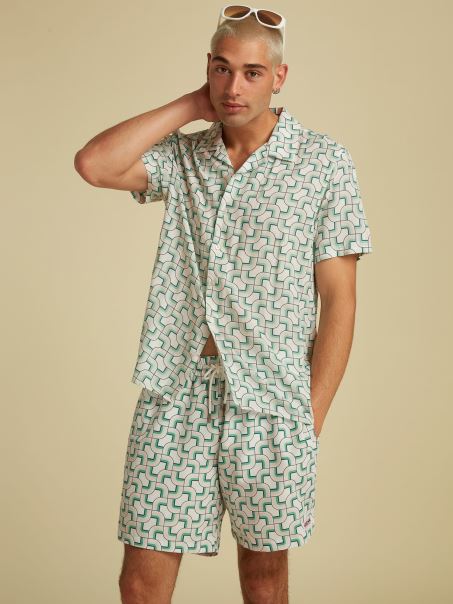 Cămașă Cu Imprimeu Peste Tot Alb Multi Guess