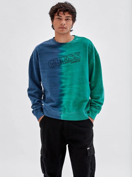 Hanorac Imprimat Față și Spate Guess Blue