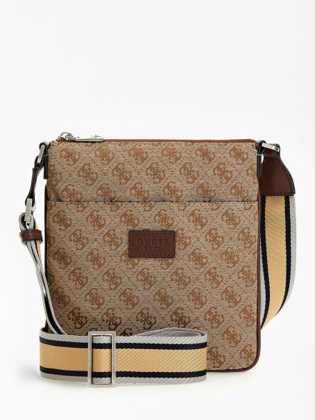 Geantă Crossbody Guess Strave 4g Logo Bej