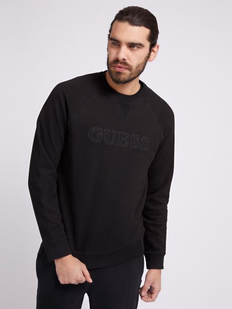 Hanorac Guess Cu Logo Frontal Negru