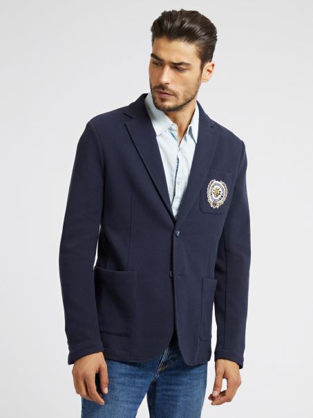 Blazer Cu Plasture în Față Guess Blue