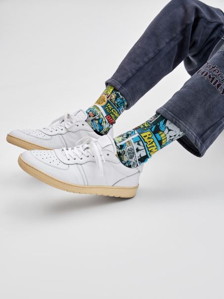 șosete Albe Multi Batman Cu Imprimeu Comic Guess