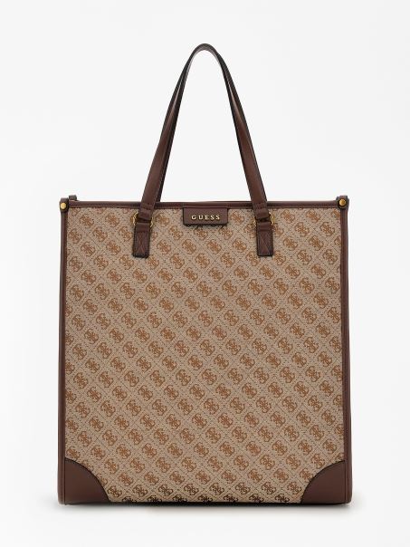 Geantă Bej Cu Logo Guess Retro 4g