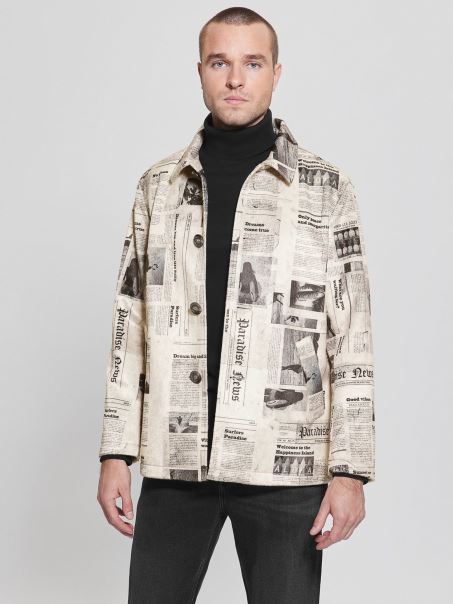 Guess Ziar Imprimeu Haina Imitatie Piele Intoarsa Model Multicolor