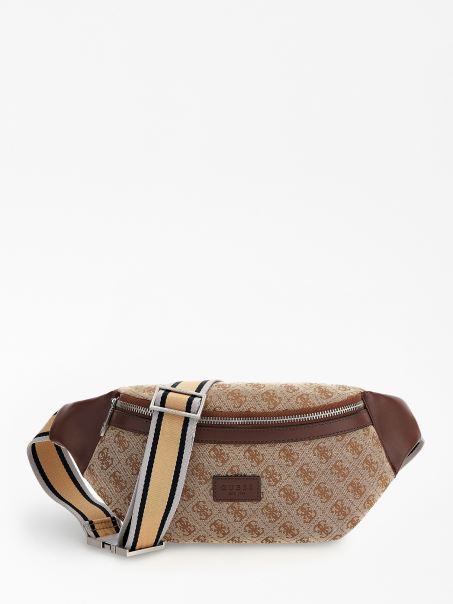 Geanta Cu Curea Guess Strave 4g Logo Bej