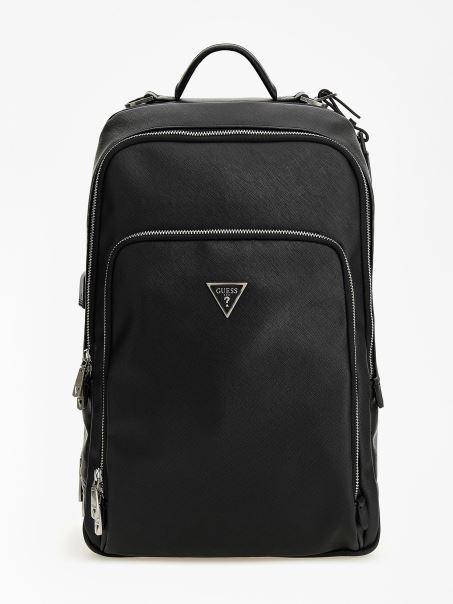 Certosa Saffiano Rucsac Inteligent Negru Guess