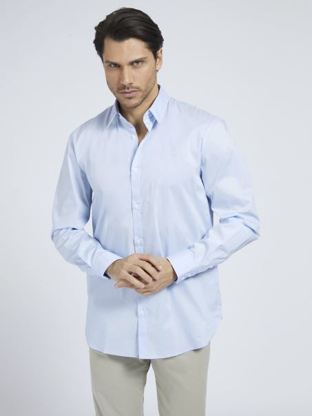 Cămașă Stretch Guess Albastru Deschis