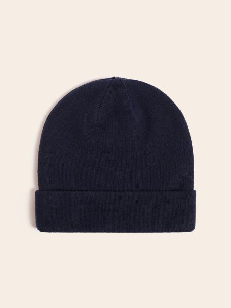 Pălărie Beanie Marciano Albastru în Amestec De Cașmir Guess