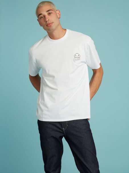 Tricou Cu Imprimeu Alb Guess Plasat