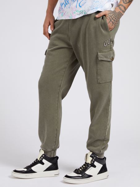 Pantalon Verde Fleece Slim Fit Guess