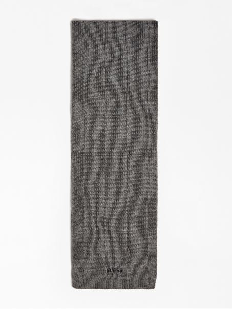 Eșarfă Cu Logo Brodat Guess Gri