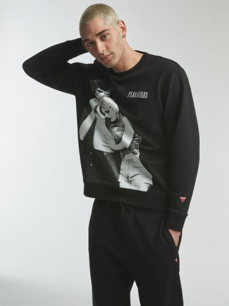 Hanorac Cu Imprimeu Plasat Negru Multi Guess