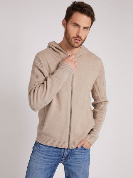 Cardigan Bej Guess Cu Fermoar