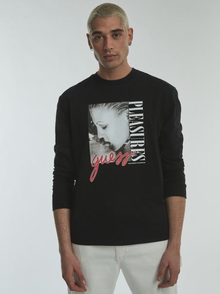 Tricou Imprimat Plasat Guess Negru