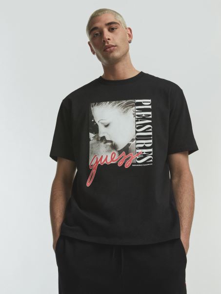 Guess Plasat Tricou Imprimat Negru