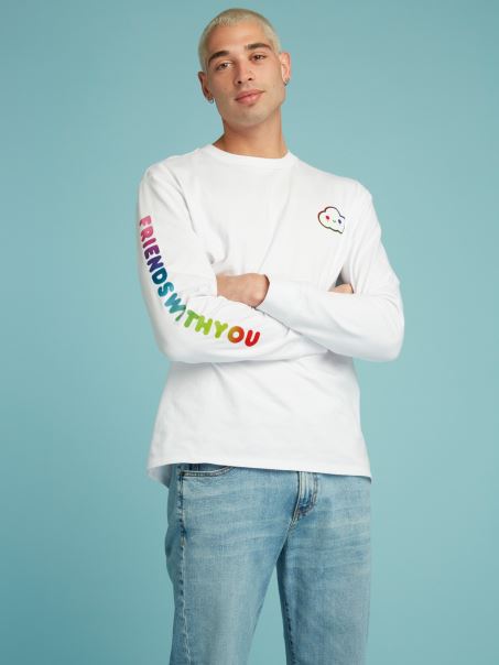 Guess Tricou Cu Imprimeu Plasat Alb