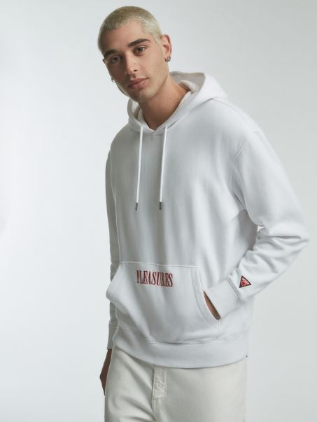 Plasat Imprimeu Hoodie Alb Guess