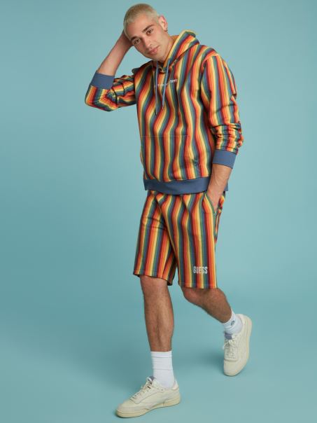 Guess Pantaloni Scurți în Dungi Model Multicolor