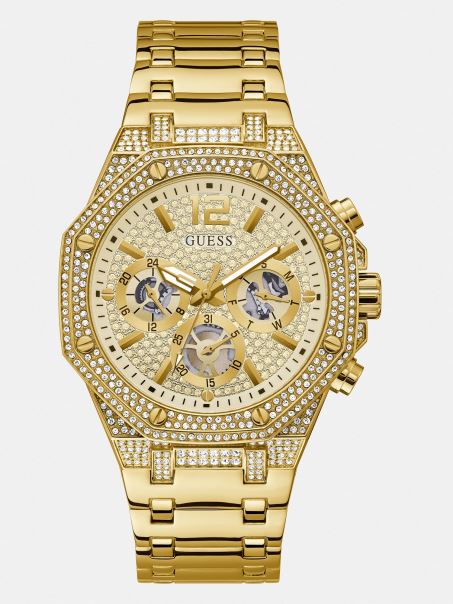 Ceas Multifunctional Alb Din Otel Inoxidabil Guess