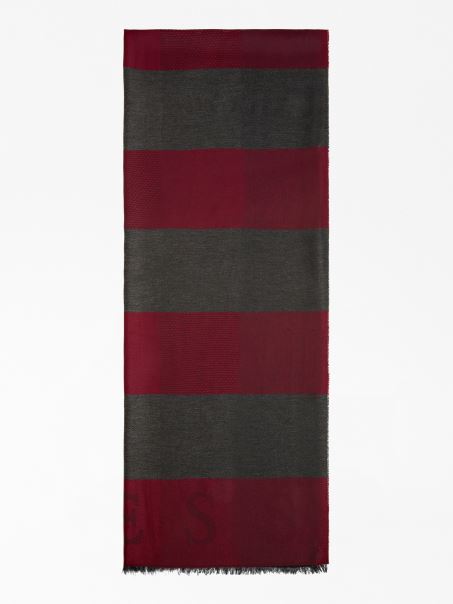 Maxi Eșarfă în Carouri Guess Burgundy