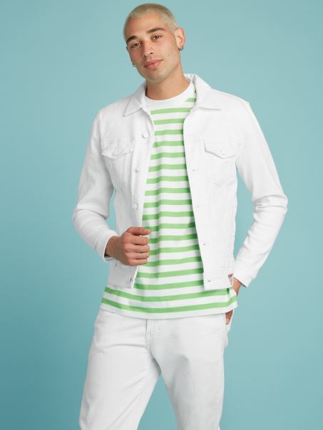 Jachetă Denim Subțire Albă Guess