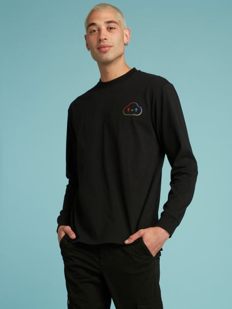 Tricou Cu Imprimeu Guess Plasat Negru