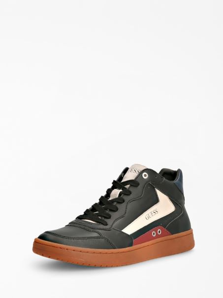 Adidași Negru Guess Pesaro Din Piele Naturală